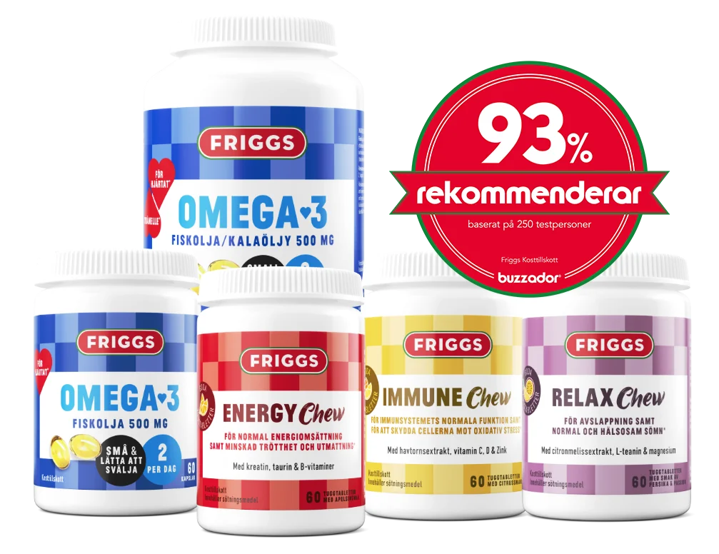 Friggs kosttillskott, 93% rekommenderar - testat via Buzzador